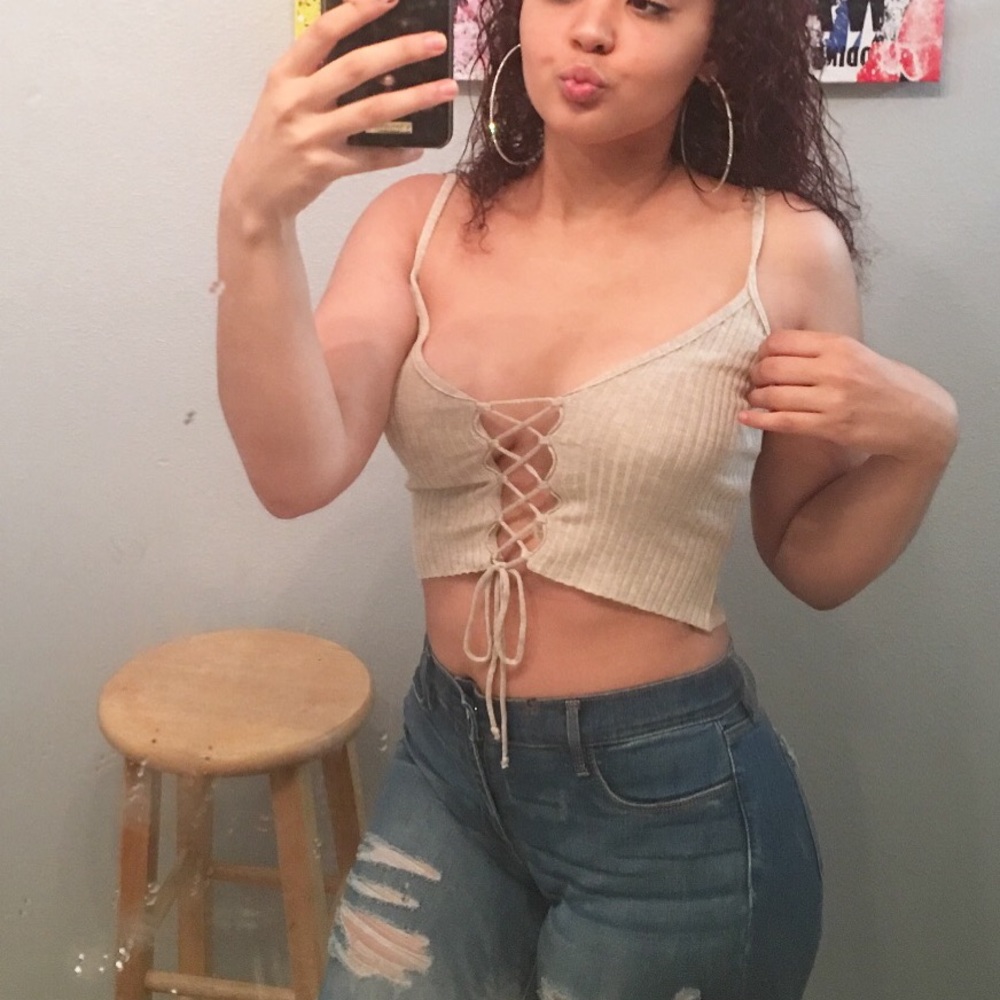 Lace up crop top Fashion nova